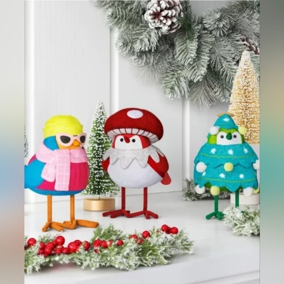 Target Wondershop 3pc Featherly Friends Mini Bird Figurines New Colorful - Picture 1 of 10